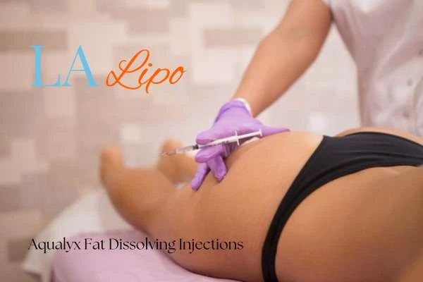 Woman having fat dissolving injections Notting Hill on thighs