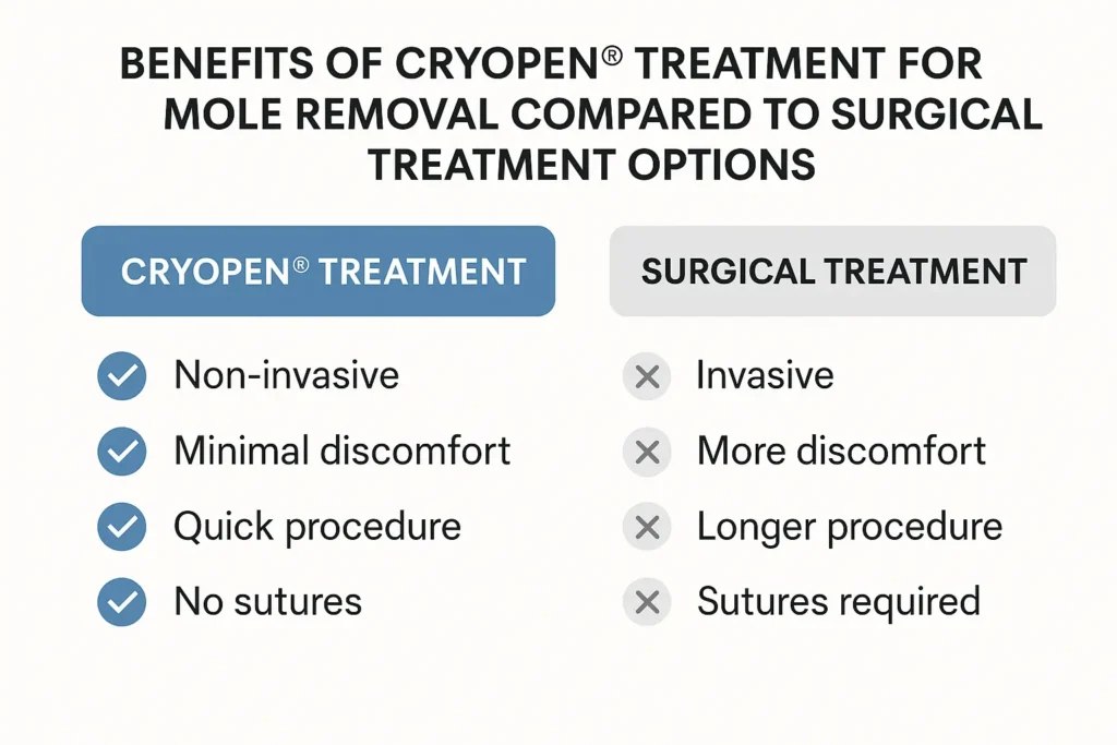 Benefits of professional mole-removal assessment at LA LIPO Notting Hill