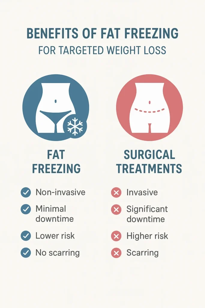 graphic showing the benefits of fat freezing Notting Hill